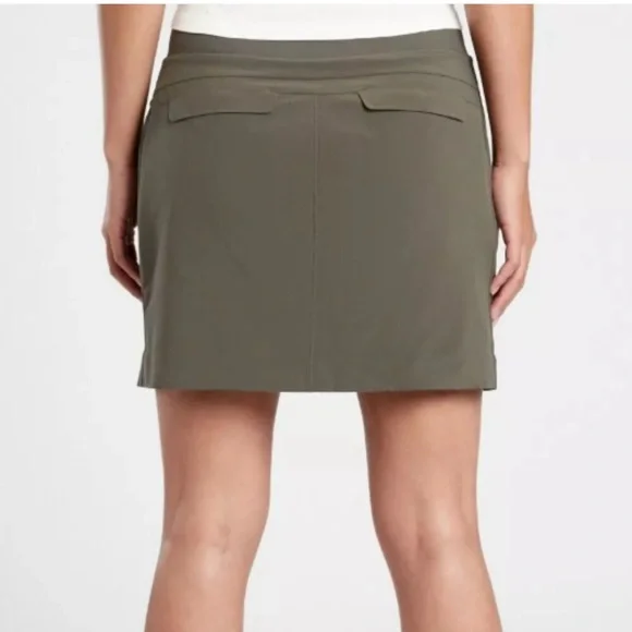Athleta Women's Soho Skort Skirt Pickleball Golf Pockets Athletic Olive Green - Picture 2 of 12